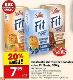 Twój Market Ciasteczka zbożowe bez dodatku cukru Fit Sante, 300 g oferta