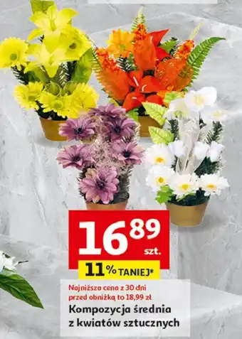 Auchan Kompozycja kwiatów sztucznych średnia oferta