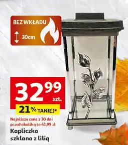 Auchan Kapliczka szklana z lilią 30 cm oferta