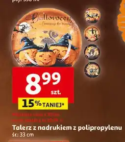Auchan Talerz z nadrukiem polipropylenu 33 cm oferta