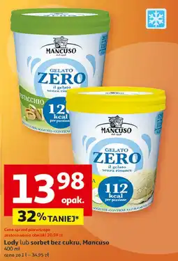 Auchan Lody bez cukru waniliowe Mancuso Gelati oferta