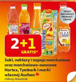 Auchan Sok jabłko marchew malina Auchan Różnorodne (Logo Czerwone) oferta