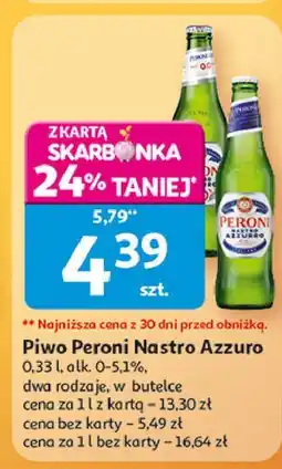 Auchan Piwo Peroni Nastro Azzurro 0.0% oferta