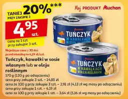 Auchan Tuńczyk w kawałkach oleju roślinnym Auchan oferta