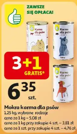 Auchan Karma dla psów z wołowiną i warzywami Podniesiony Kciuk oferta