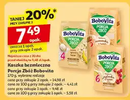 Auchan Kaszka bezmleczna jaglano-ryżowa malinowa Bobovita Porcja Zbóż oferta