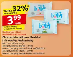 Auchan Chusteczkki nawilżane olive Auchan Baby oferta