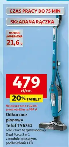 Auchan Odkurzacz pionowy ty6751 Tefal oferta