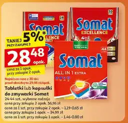 Auchan Tabletki do zmywarki lemon&lime Somat All In 1 oferta