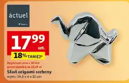 Auchan Słoń origami srebrny 14.5 x 6 11 cm Actuel oferta
