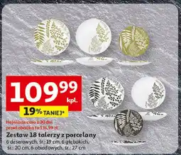 Auchan Zestaw talerzy z porcelany oferta