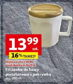 Auchan Filiżanka porcelanowa z pokrywką 250 cm oferta