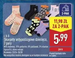 ALDI Skarpetki dziecięce antypoślizgowe L&D oferta