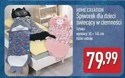 ALDI Śpiworek świecący w ciemności 50 x 145 cm Home Creation oferta