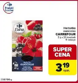 Globi Herbata owocowa z hibiskusem owocami aronii żurawiny i maliny Carrefour Extra oferta