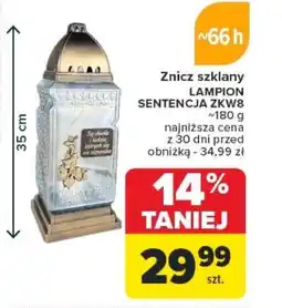 Carrefour Znicz szklany lampion sentencja zkw8 oferta