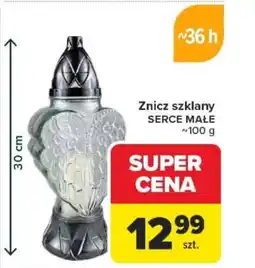 Carrefour Znicz szklany serce małe oferta