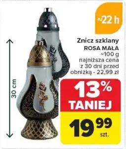 Carrefour Znicz szklany rosa mała oferta