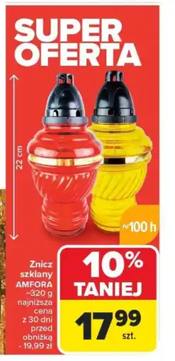 Carrefour Znicz szklany amfora oferta