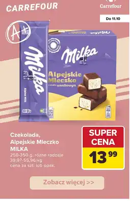 Carrefour Czekolada Milka Alpine Milk oferta