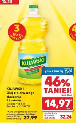 Kaufland Olej z pierwszego tłoczenia 3 l Kujawski oferta