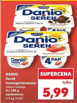 Kaufland Serek Danio homogenizowany różne rodzaje 4-pak Danone oferta