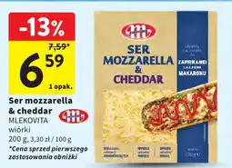 Intermarche Ser mozzarella & cheddar Mlekovita wiórki oferta