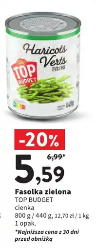 Intermarche Fasolka zielona TOP BUDGET cienka oferta