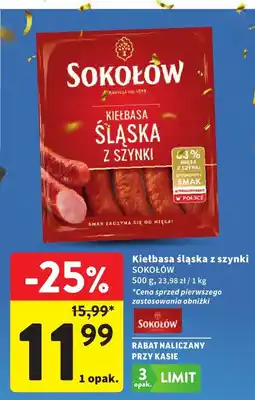 Intermarche Kiełbasa śląska z szynki Sokołów oferta