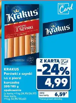 Kaufland Parówki z szynki Krakus oferta