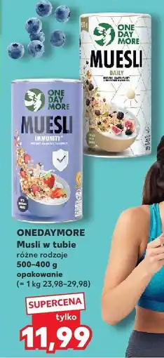 Kaufland Musli w tubie różne rodzaje OneDayMore oferta