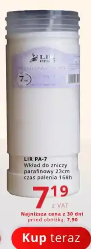 Poczta Polska LIR PA-7 Wkład do zniczy parafinowy 23cm oferta