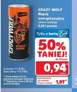 Kaufland Napój energetyzujący Crazy Wolf oferta