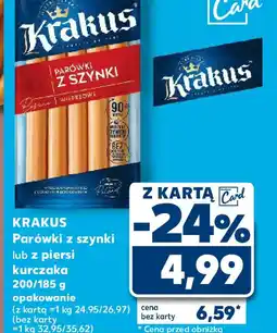 Kaufland Parówki z szynki lub z piersi kurczaka Krakus oferta