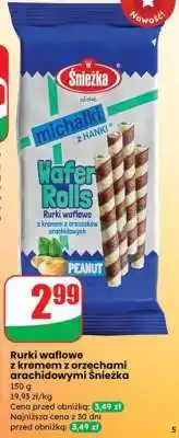 Dino Rurki waflowe z kremem z orzechami arachidowymi Śnieżka oferta