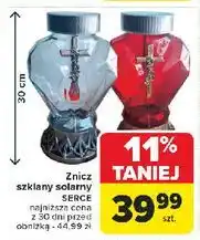 Carrefour Znicz szklany solarny serce 30 cm oferta