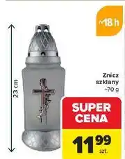 Carrefour Znicz szklany 23 cm oferta