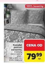 Carrefour Komplet pościeli satynowej 220 x 200 cm + 2 70 80 Detexpol oferta