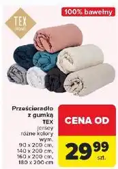 Carrefour Przescieradło jersey z gumką 180 x 200 cm Tex oferta