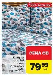 Carrefour Komplet poscieli z kory 160 x 200 cm + 2szt 70 80 asortyment oferta