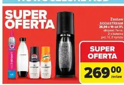 Carrefour Zestaw: urządzenie terra czarny + cylinder cqc butelka syrop pepsi 440 ml mirinda Sodastream oferta
