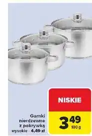 Carrefour Garnki nierdzewne z pokrywkami oferta