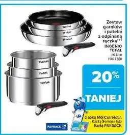 Carrefour Zestaw ingenio emotion: patelnia 22 cm + 24 28 rączka Tefal oferta