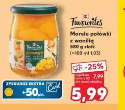 Kaufland Morele połówki z wanilią Kaufland Favorites oferta