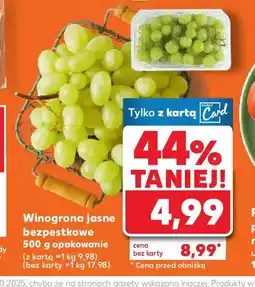 Kaufland Winogrona jasne bezpestkowe oferta