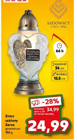 Kaufland Znicz szklany Serce oferta