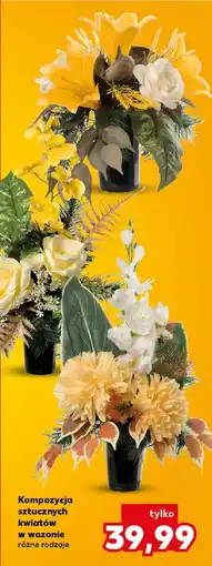Kaufland Kompozycja sztucznych kwiatów w wazonie oferta