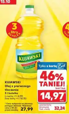 Kaufland KUJAWSKI Olej z pierwszego tłoczenia 3 l butelka oferta