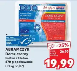 Kaufland ABRAMCZYK Dorsz czarny kostka z filetów 570 g opakowanie oferta