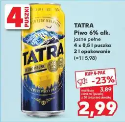 Kaufland TATRA Piwo 6% alk. jasne pełne oferta